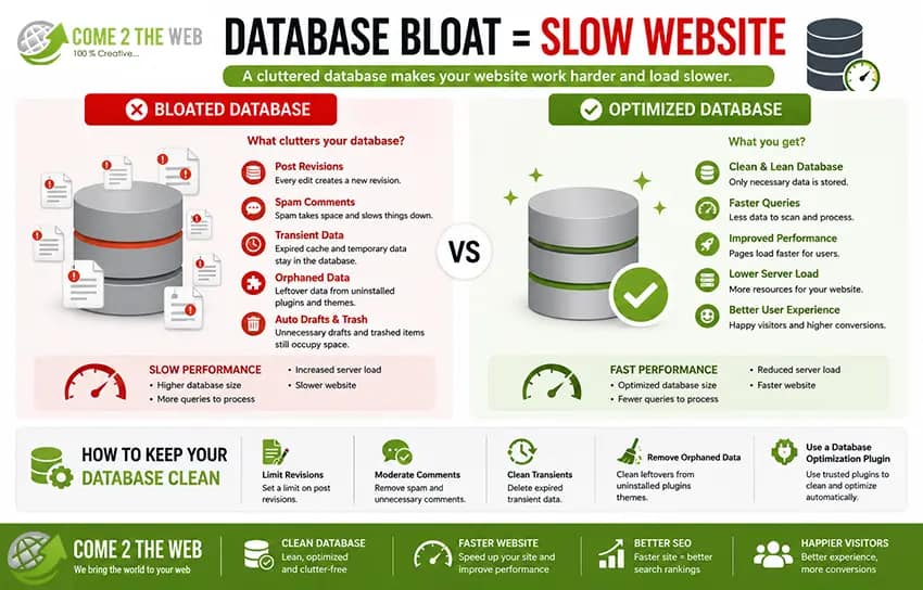 Database Bloat can slow your wordpress website Database Bloat can slow your wordpress website